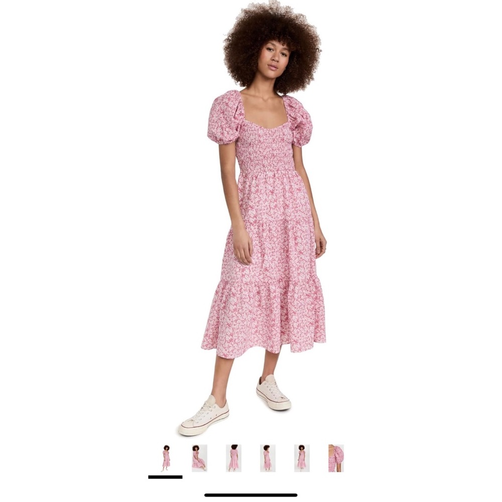 Moon River Pink Smocked Dress XS shopbop